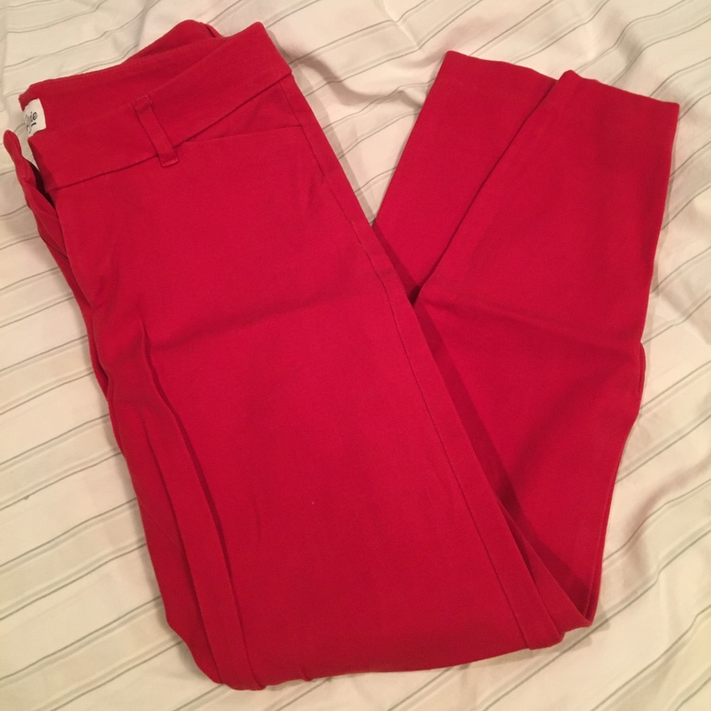 Red pixie skinny work pants